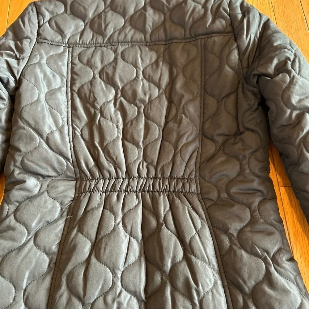 So Brand Girls Size 14/16 Black Snap Front W/ Pockets Quilted Winter Jacket Coat